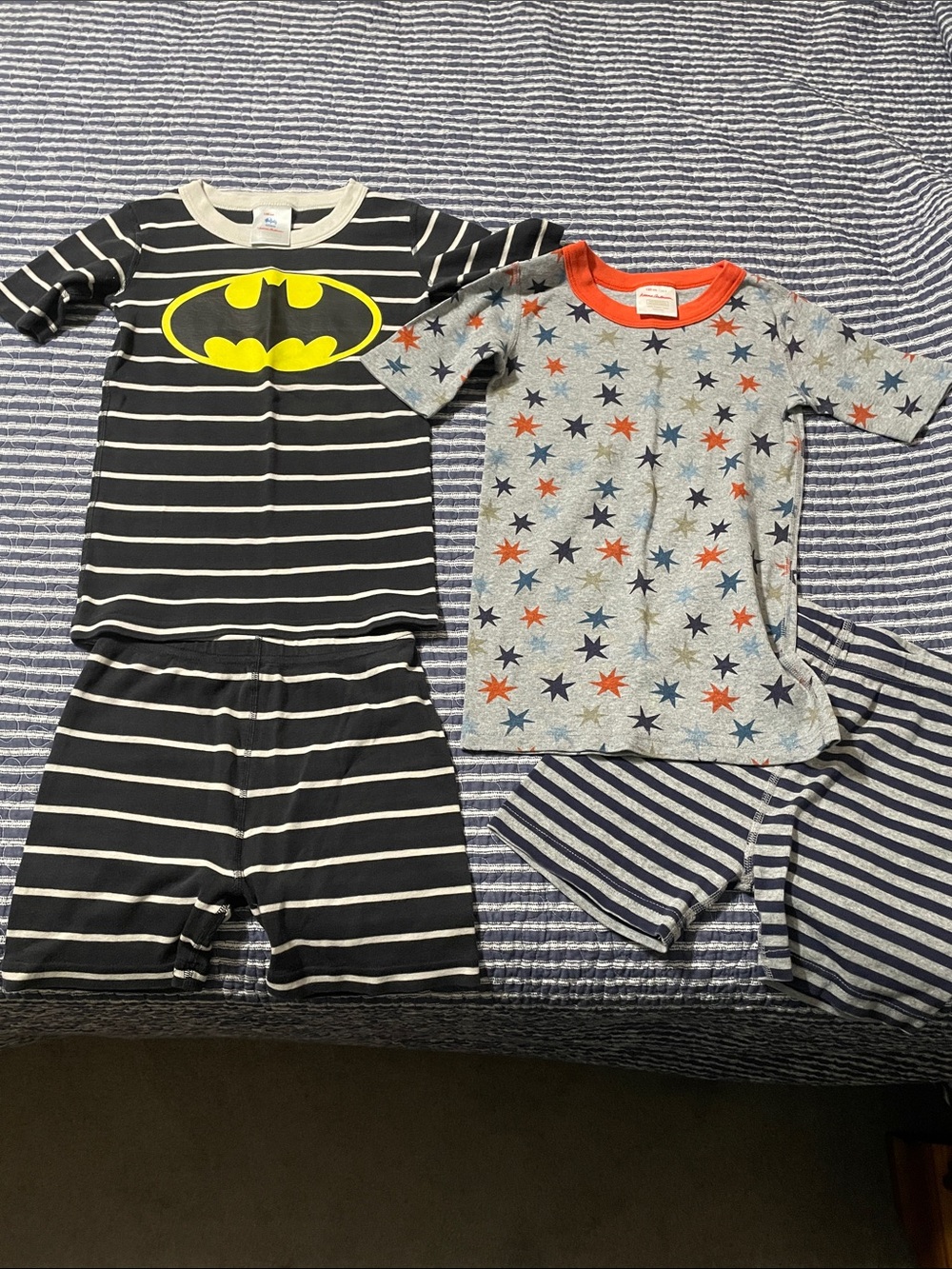 2 sets bundle Hanna andersson cotton short john pajamas gray stars batman 8 130